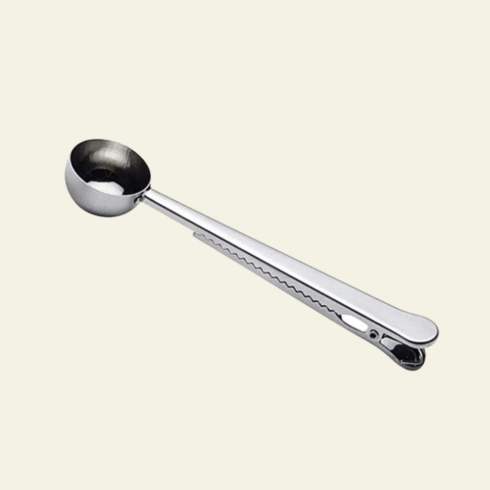 Stainless Steel 1 Tablespoon Measuring Coffee Scoop Spoon with Bag Clip